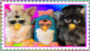 furbies on rainbow background